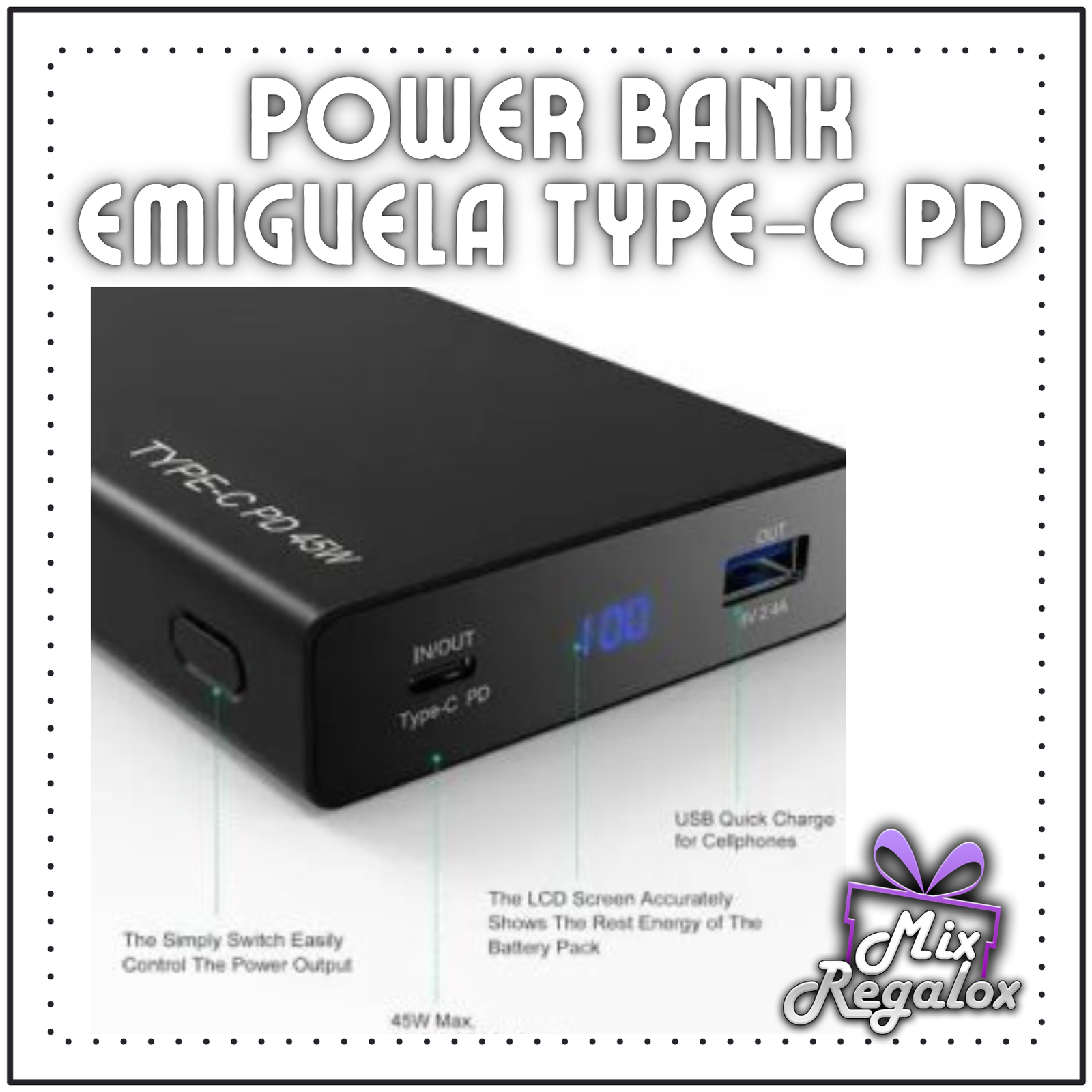 Power Bank EMIGVELA Type-C PD